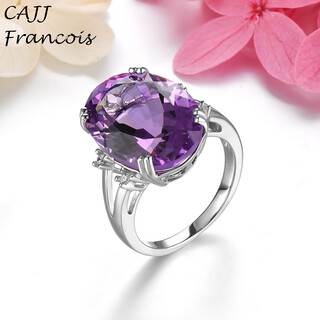 Cajj francois 11 carat amethyst ring 925 silver luxury gift for self wear natural colored gemstone hong kong 13#