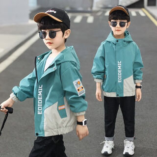 Boys' spring and autumn children's jackets clothes outerwear boys' outer clothing jackets big children's children's clothing jackets eom green 150 recommended height is about 140 cm