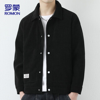 Romon jacket men's autumn and winter jacket men's casual business youth jacket work jacket men's black xl