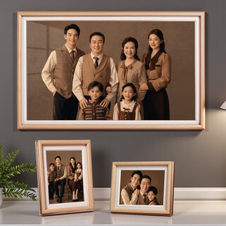 Meng sanyue photo frame customized photo washing and printing high-definition printing of family photos enlarged for wall-hanging table decoration wedding photos ru meng ps wooden texture + crystal porcelain surface 12-inch table 20*30cm