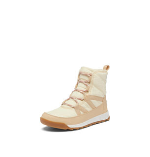 Sorel women's waterproof snow boots lace-up ankle boots round toe rubber sole imitation fur trim casual warm short boots honey white/ceramic 7