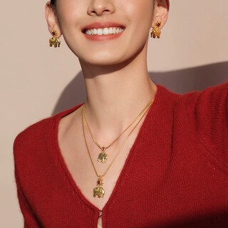 Ju ke xiang yang geranium necklace women's sweater chain pendant original design high-quality exquisite 18k gold plated daji xiang garnet necklace/gold