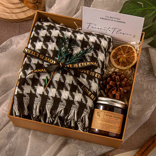 Miao yijia new year gift boys birthday gift practical high-end gift box scarf men boyfriend husband dad wish snow gift box scarf + aromatherapy + greeting card