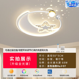 永智农村客厅大灯灯大气卧室灯餐厅灯全屋组合广东中山灯具2024新款安 月亮50CM无极调光无极调光版【支