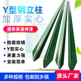 Lu'an zongsen triangle solid column barbed wire fence column cast iron pointed column thickened rust-proof outdoor fence net iron column 1.8 meters high y-shaped thickened (solid) 10 pieces