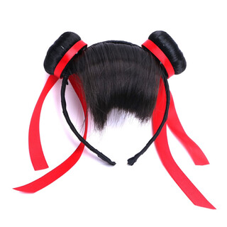 Enrmiiv children's nezha hairband, hairpin, super cute wig, ball head, super cute idol event performance hair accessories, wig ball, bangs headband
