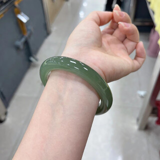 Hotan jade bracelet clear water color floating jadeite replacement real jade hotan jade lake water green bracelet authentic holiday gift deep clear water color 59-60 suitable for weight 115-125