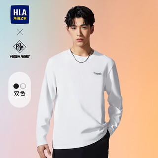 Heilan house (hla) long-sleeved t-shirt for men in autumn power young letter printed long-sleeved bottoming shirt for men bleached 38 xl 180/96a recommended 151~164 jin jin equals 0.5 kg