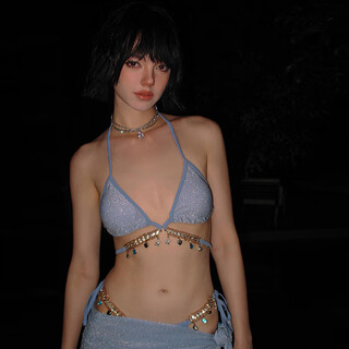 Omom2025 new swimsuit woman fish chain diamond strap pure lust style bikini sexy photo vacation in europe and america with skirt s