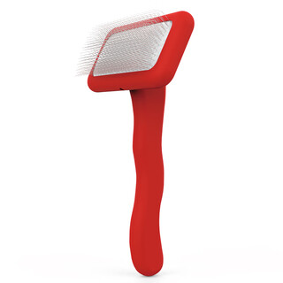 Christine ping's pet needle comb, air cushion, fluffy dog comb, cat hair brush, permanent comb for puppies, farah red crank m (free spray with additional purchase)