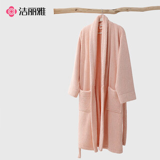 Grace pineapple check home bathrobe, absorbent, soft and breathable, men's and women's couple pajamas, high-end women's bathrobe, pink