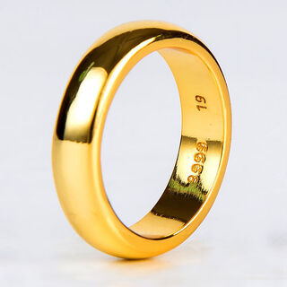 Ofk2025 new fashionable gold ring for male and female couples, non-fading, closed mouth, men's size 18, 110-133 jin jin equals 0.5 kg