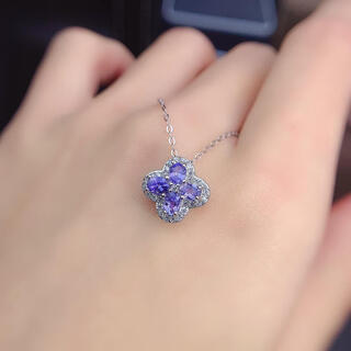 Drjefun new natural tanzanite pendant, light blue, 925 silver precision inlay, main stone 3*4mm, free necklace
