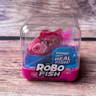 千奇梦佩特宠物蝾螈小鱼洗澡会游泳的电动儿童仿真男女孩玩具动物 粉色小鱼 长约8cm