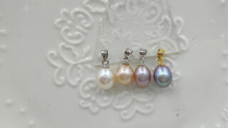 Li shen natural freshwater pearl pendant necklace clavicle chain pearl short water drop freshwater korean style temperament s925 silver gray