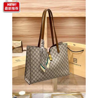 Hermes (hermes) hong kong purchasing genuine leather bags for women 2024 new large capacity retro handbags single shoulder cowhide tote bag khaki counter gift box set