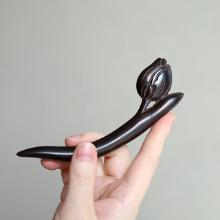 Jinzhu's original new chinese style black sandalwood hairpin for updos, ancient style, versatile for daily use, high-end horse-faced skirt, thick hairpin for long hair, special for shorter hair