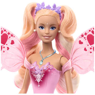80% new barbie barbie girl toy doll toy birthday gift-barbie color changing fantasy butterfly fairy jcp76