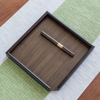 Jin lanyu's new retro tea set accessories household tea box and tea knife three-piece set three-in-one universal tea tray tea box walnut large box + tea knife