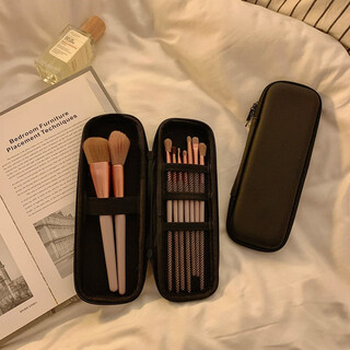 Feiyuega makeup brush bag storage bag women's portable 2025 new travel small brush eyebrow pencil eye shadow brush storage bag makeup brush storage bag large size 1 piece black 1 piece