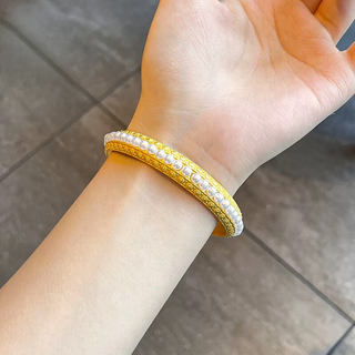 Shilian ancient gold 999 pure gold 18k gold alloy national style beaded concubine bracelet filigree versatile fashionable bracelet for women 58#