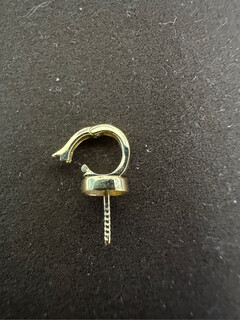 Pop pure 18k gold buckle pearl pendant empty gold nipple buckle versatile style suitable for 8-15mm diy accessories plain gold 18k yellow (1 piece) does not include pearls