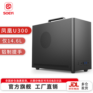 硕一凤凰U300 320台式机电脑matx迷你机箱itx白色非侧透mini小尺寸手提主机箱壳家用商务办公桌面搭配 凤凰U300 黑色提手版