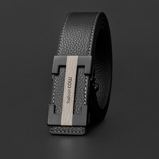 Cow belt men's automatic buckle genuine leather casual first-layer cowhide belt belt for boyfriend and father gift box 998 black