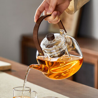 Mingguang teapot glass teapot tea water separation teapot high borosilicate glass kettle glass tea set kung fu teapot