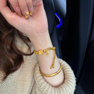 Qiansheng yuan old phoenix gold store model original ancient gold five emperors money bracelet money string nafu bracelet sand gold bracelet qi original bracelet money string