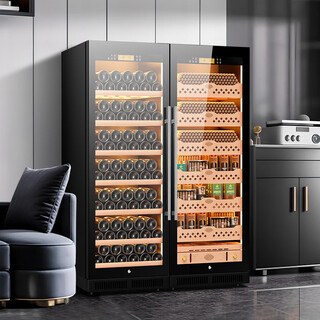 Cigarloong cl-120c1 intelligent constant temperature and humidity cigar cabinet constant temperature red wine cabinet negative ion ammonia purifier wifi remote iot frequency control large capacity double door cigar and red wine double cabinet black beech cigar and red wine style wifi + purified ammonia + constant temperature and humidity