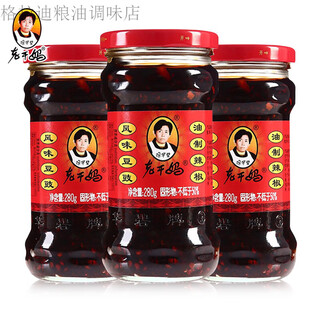 老干妈风味豆豉油辣椒豆瓣酱拌面香辣下饭菜 风味豆豉280g*3瓶