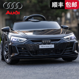 Yijing audi children's electric car four-wheeled, can sit on baby's mobile phone remote control four-wheel drive toy stroller swing car top equipped with four-wheel drive black + soft wheel leather seat + large lithium battery + remote control swing + high configuration function long battery life 12v24000ma aluminum shell large lithium battery