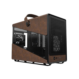 Jingpinlu heritage pro deluxe edition leather handle computer case supports matx motherboard/atx power supply/360 water cooling/40cm graphics card/type-c heritages pro black (with four fans)