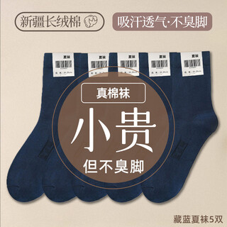 Jihua 3565 standard socks men's summer socks outdoor training sports deodorant wear-resistant cotton socks military training essential cotton socks medium top - navy blue cotton summer socks - 5 pairs 7a level anti-odor 24-26cm medium (40-44 feet)