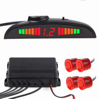 Wing wing car reversing radar dual-core host live voice broadcast adjustable rear 4 probes led display parking alarm silver probe