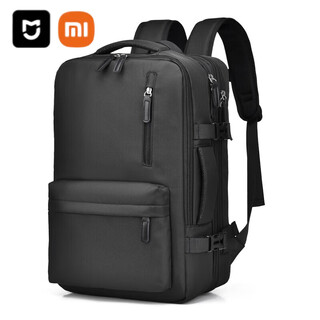 Xiaomi (mi) expandable backpack extra large capacity school bag business travel backpack luggage bag 15.6-inch laptop bag bright black