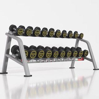 Kangqiang dumbbell set yl-b275 commercial rubber-coated fixed men's fitness equipment gym 2.5-25kg including rack
