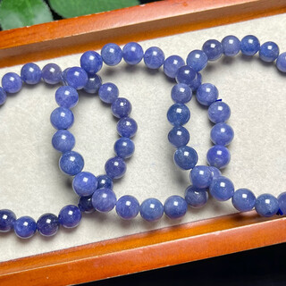 Pop natural tanzanite bracelet single circle men's and women's amethyst ocean heart bracelet simple jewelry gift 4 about 7mm/string