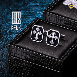 Kflk black devotional cross men's cufflinks, cuff nails, french shirt buttons, metal cuff nails, shirt buttons k278