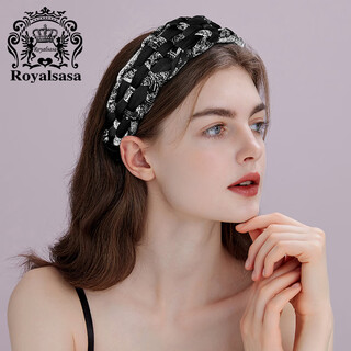 Royal sasa royal salsa retro braided high skull headband wide edge high-end pressure-sensitive hair headband pastoral knitted headwear