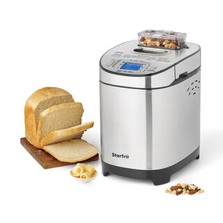 Starfrit electric bread maker 2 lb bread nonstick removable pan automatic nut dispenser 13 preset programs 550w