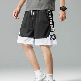 Xichen extra large size american high street basketball shorts thin boys sports five-fifth pants plus fat extra large men's beach pants black 7xl recommended 230-260jin jin is equal to 0.5 kg
