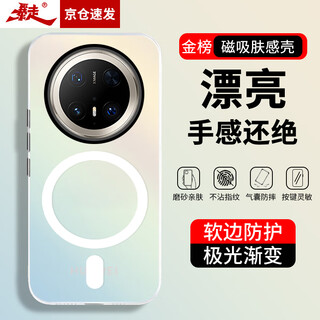 Suitable for huawei mate70 mobile phone case, huawei mate70 protective case, magsafe magnetic silicone soft edge frosted skin feel translucent laser gradient anti-fall hard case