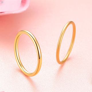 Canxian gold ring ring sansheng iii 18k gold aperture ring tail ring frosted au750 color gold joint ring no. 9 glossy