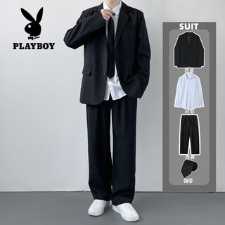 Playboy (playboy) dk uniform junior high school high school casual suit men's and women's suit college student professional formal wear jk suit class uniform three-piece suit jacket + shirt + trousers + tie xl