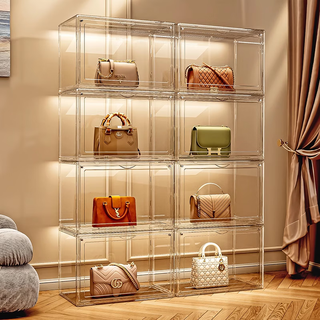 Xingyou bag storage artifact home transparent dustproof floor display cabinet luxury bag box storage shelf large size 1 pack