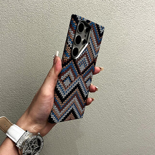 Bobart retro ultra-thin magnetic phone case suitable for samsung s24ultra mobile phone case new galaxy s25 personalized s24+ high-end s23u anti-fall apple 15promax protective cover retro luminous magnetic-blue and white m pattern samsung galaxy s24 ultra