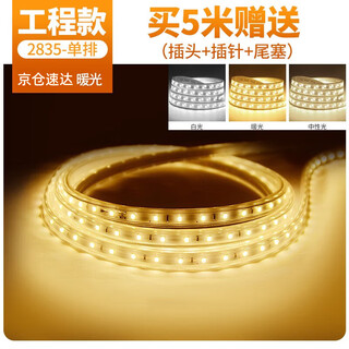 Deyan led light strip 220v high voltage outdoor waterproof light hotel villa project ultra-bright strip decorative linear light outdoor lighting 5 meters package-warm light 6w-120 beads/meter