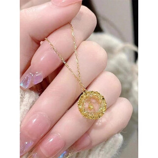 Quamer old phoenix gold store style ancient gold dream net bell necklace women's mobius garland pendant clavicle chain free dream net necklace